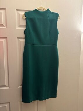 Ann Taylor Teal Sleeveless Midi Sheath Dress